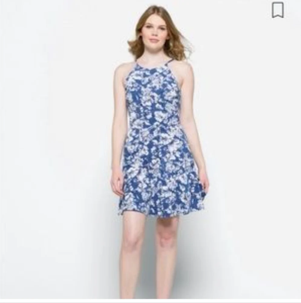 Women's Fortune And Ivy‎ Floral Blue and White Dress - Picture 7 of 7